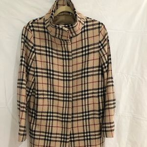 Burberry wool car coat. classic Burberry plaid.